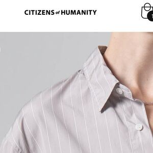 New With Tags Citizens of Humanity kayla shirt in tailor gray with stripes!!!